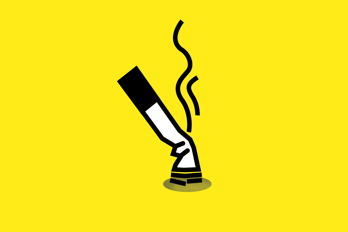 Visuel illustrant une cigarette ecrasée