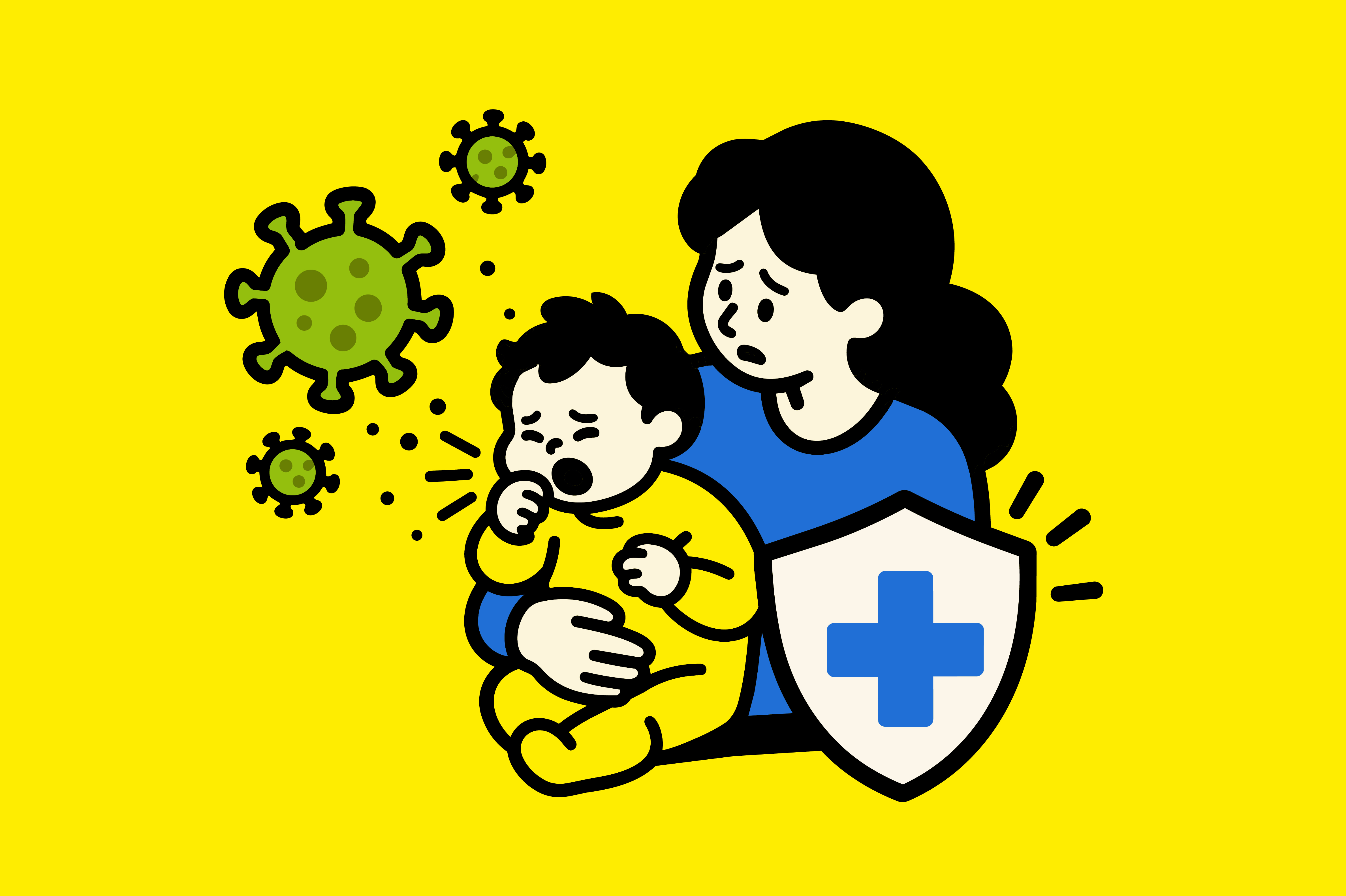 Nouveau-né présentant les symptômes de la bronchiolite