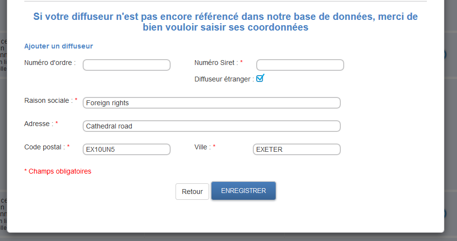 Diffuseur étranger