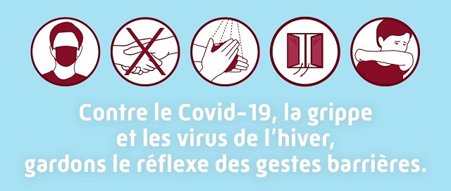 Infographie sur les gestes barrières contre la grippe