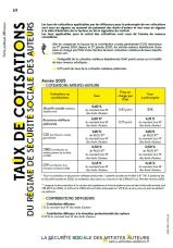 Les taux de cotisations 2025