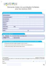 Demande d'aide à la surcotisation forfaitaire pour les revenus 2024