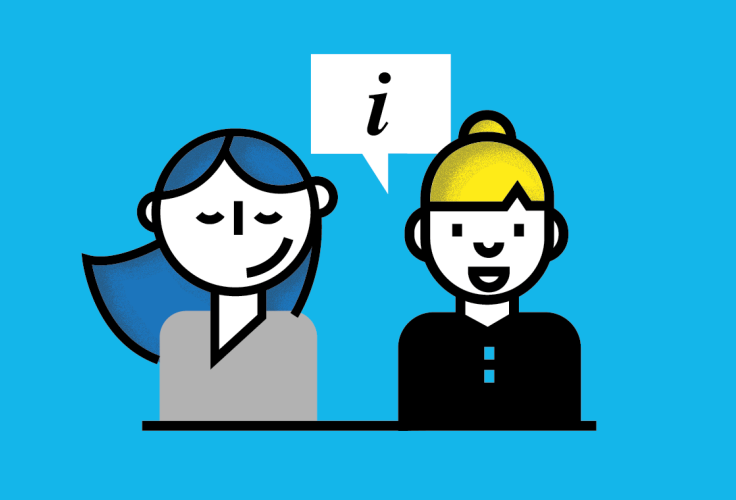 visuel illustrant un entretien entre deux personnes