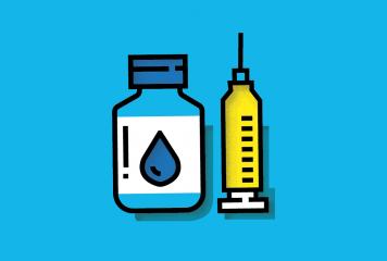 Illustration repésentant un flacon de vaccin et une seringue