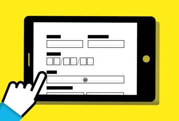 Visuel illustrant une main et une tablette