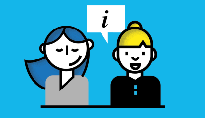 visuel illustrant un entretien entre deux personnes