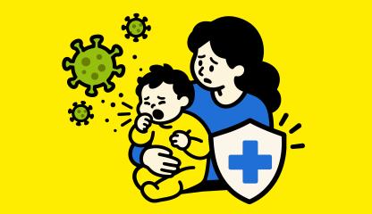 Nouveau-né présentant les symptômes de la bronchiolite